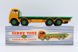 Dinky - A boxed Foden Flat Truck in the very rare colour scheme of yellow cab and chassis with mid
