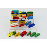 Matchbox - A group of models including GMC refrigerator truck # 44, Bedford TK tanker # 25,