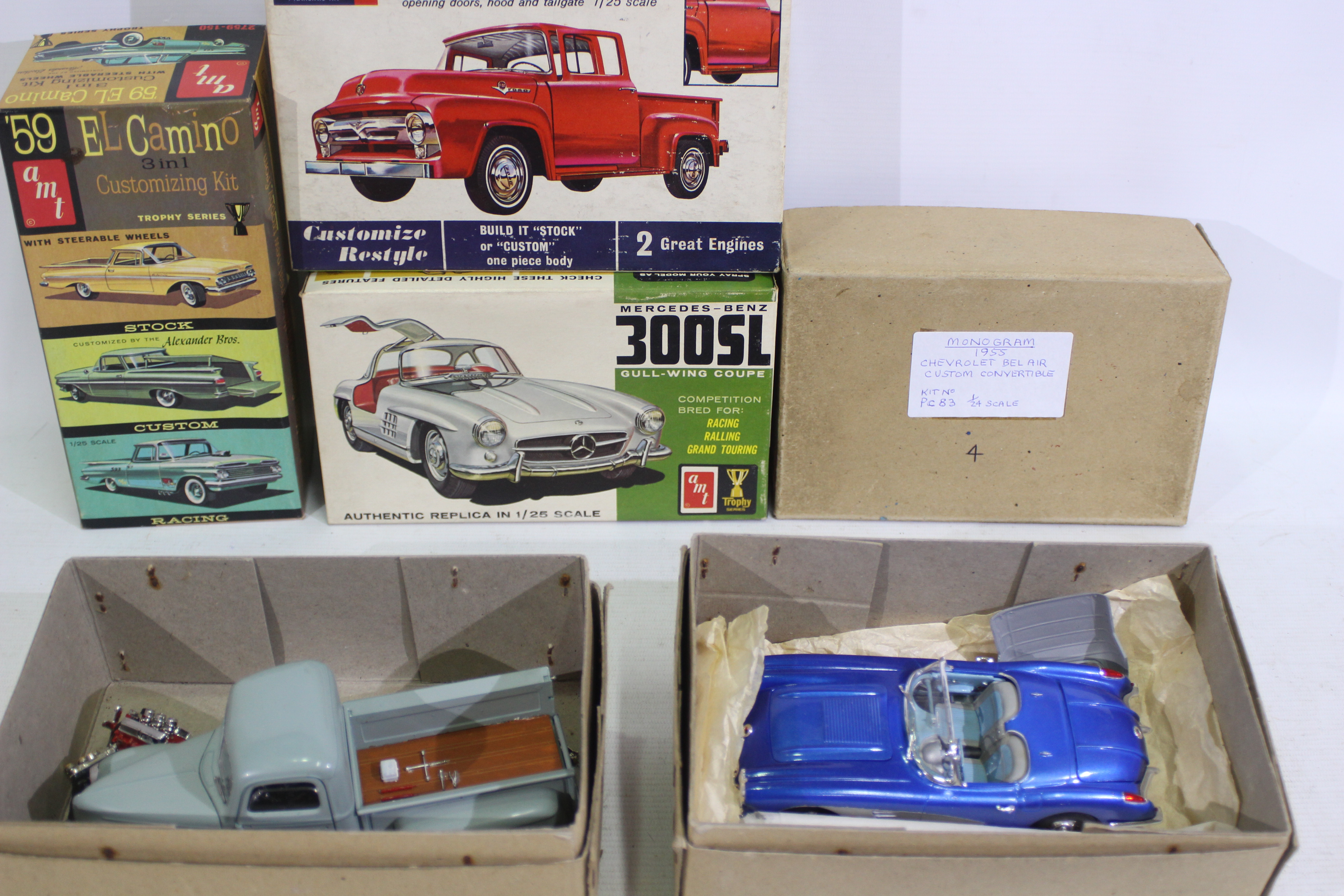 Revel - Monogram - AMT - 6 x vintage model kits which have been built, 1956 Ford Pickup, - Image 2 of 6