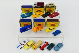 Matchbox - Benbros - A collection of vehicles including Morris Minor in blue # 46,