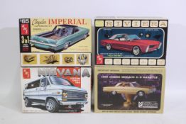 AMT - MPC - 4 x vintage boxed model kits which have been built, 1965 Dodge Monaco,