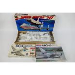 Revell - Entex - Monogram - Three boxed plastic model aircraft kits.