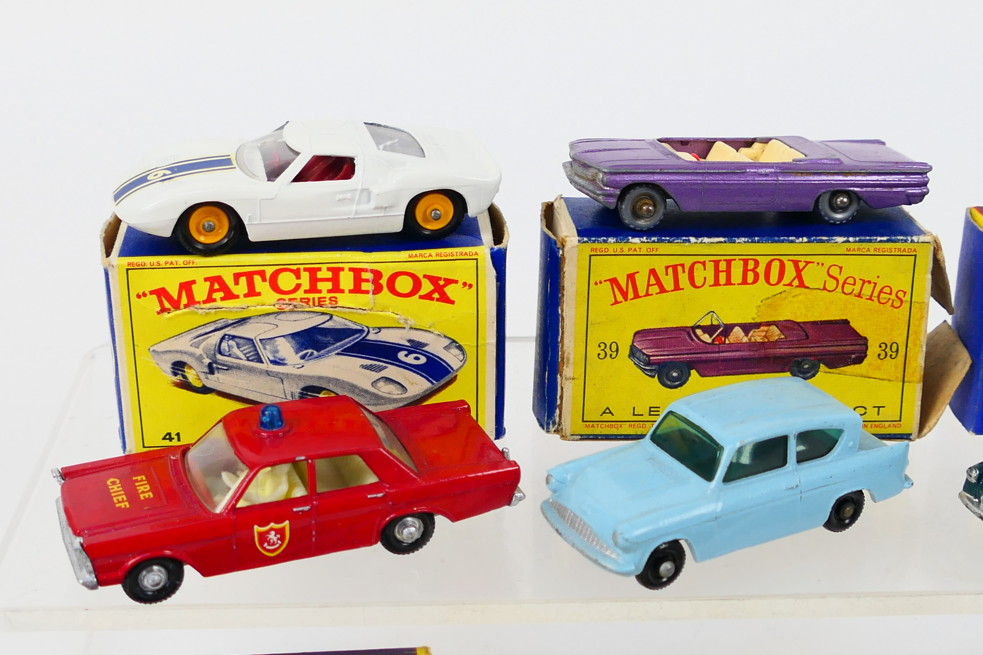 Matchbox - A group of vehicles including Morris Minor # 46, Aston Martin # 53, Jaguar D Type # 41, - Image 2 of 6