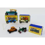 Matchbox - A collection of 5 x early Yesteryear models with three boxes including Bugatti T35 # 6,