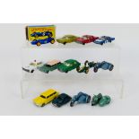 Matchbox - A group of vehicles including Lambretta TV175 # 36, Triumph T110 # 4,