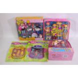 Bandai - Mattel - Five boxed / carded collectible toy dolls.