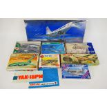 VEB KVZ - Tamiya - Airfix - Lindberg - Eight boxed plastic model kits.