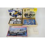Tamiya - Heller - Revell - Three boxed plastic model car kits.