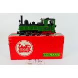 LGB - Lehmann - A boxed G gauge 0-6-2 locomotive number 298.14 with lights in green livery.