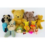Vintage bears - A collection of vintage teddy bears and 2 plastic Winnie The Pooh money boxes.