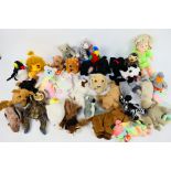Ty Beanie Babies. A selection of Thirty-two Beanie babies and small plush toys.