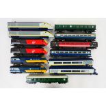 Hornby - Three unboxed Hornby OO gauge locomotives with a group of unboxed OO gauge coaches.
