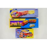 Corgi - 3 x boxed limited edition Circus truck sets, ERF box van,