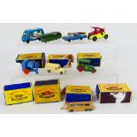 Matchbox - A collection of vehicles and boxes including Commer ice cream van # 47,