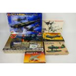 Airfix - Tamiya - Revell - Fujimi - Humbrol - Five boxed plastic model military aircraft kits