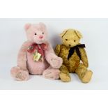 Gund, Other - 2 x large pink and brown bears - Bears have metal joints, plastic eyes,