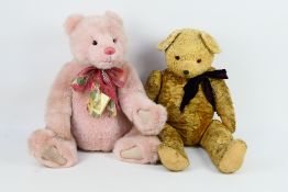 Gund, Other - 2 x large pink and brown bears - Bears have metal joints, plastic eyes,