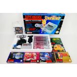 Nintendo - A boxed Super Nintendo Starwing set with 6 x additional boxed games.