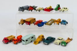 Matchbox - A group of vehicles including Bedford Low Loader (78mm) # 27, Jaguar XK140 # 32,