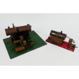 Unbranded - 2 x Stationary Steam Engines, one single cylinder and one twin cylinder.