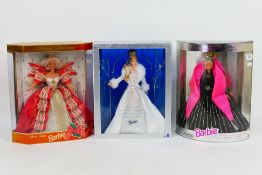 Mattel - Barbie - 3 x boxed special edition dolls, Happy Holidays 10th Anniversary from 1997,