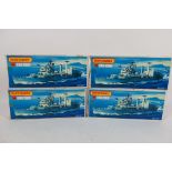 Matchbox - 4 x boxed HMS Tiger model kits in 1:700 scale.