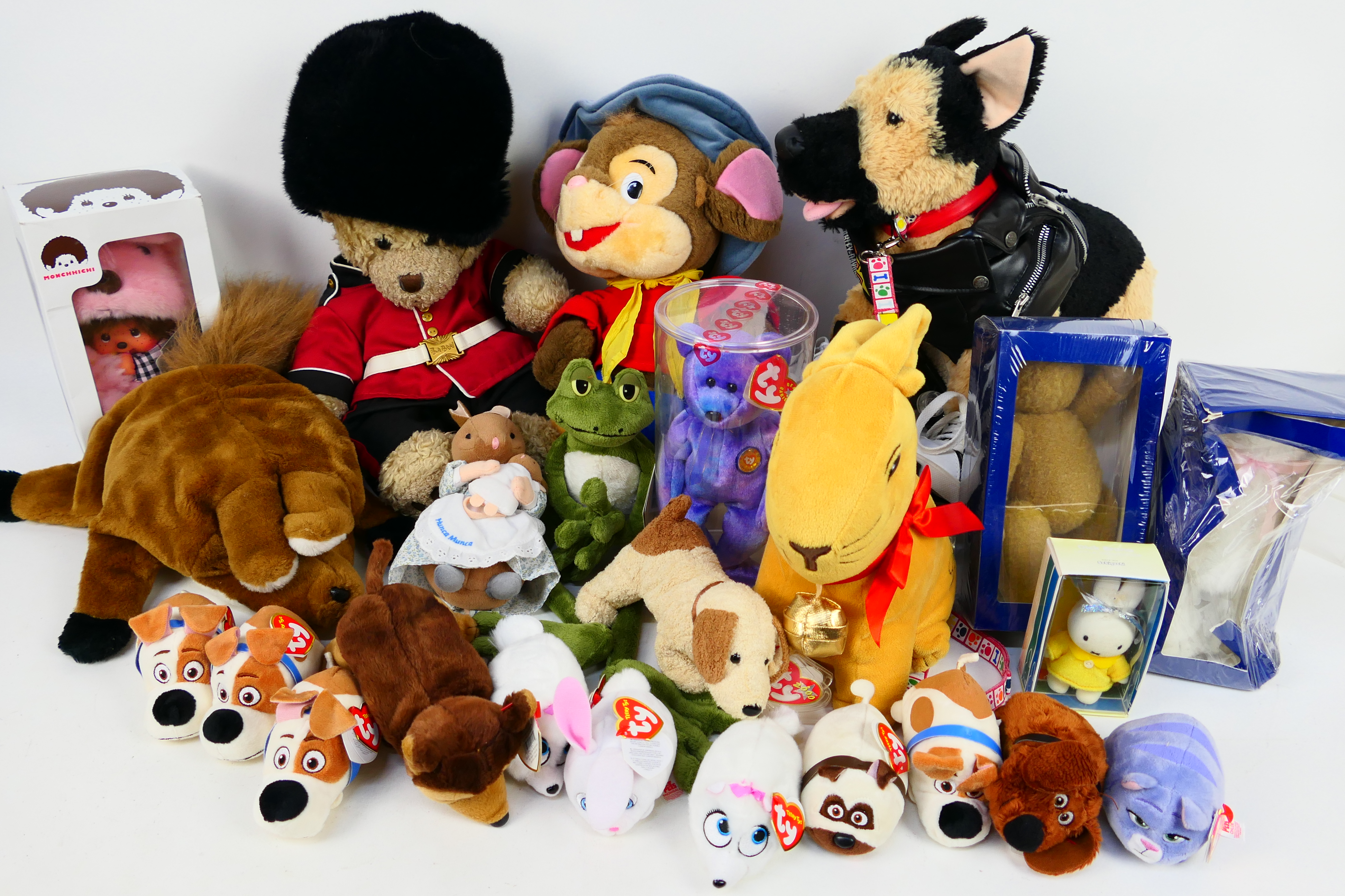 Ty Beanie - Build A Bear - Disney - Monchhichi - A collection of soft / plush toys that includes