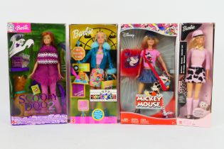 Mattel - Barbie - 4 x boxed dolls, Mickey Mouse # H6468, Scooby Doo2 # C6297,