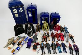 Dr Who - A collection of Dr Who items including 25 x figures, 4 x Tardis,