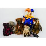 LJ Bears - Greta Bears - Others - A collection of unboxed artist bears and porcelain headed clowns.