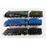 Hornby - 3 x unboxed OO gauge 4-6-2 Class A4 Pacific steam locomotives for spares or restoration,