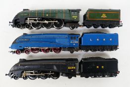 Hornby - 3 x unboxed OO gauge 4-6-2 Class A4 Pacific steam locomotives for spares or restoration,