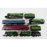 Triang - Hornby - Lima - Six unboxed OO gauge diesel and steam locomotives.