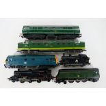 Triang - Hornby - Lima - Six unboxed OO gauge diesel and steam locomotives.