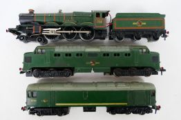 Hornby Dublo - 3 x unboxed 3 rail locomotives, a 4-6-0 named Bristol Castle number 7013,