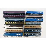 Hornby - Triang - An unboxed group of OO gauge locomotives, dummy cars and passenger coaches.