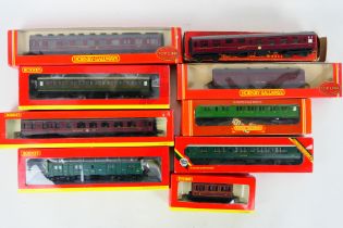 Hornby - 9 x boxed OO gauge coaches and wagons including LMS 68ft Dining Car # R4095,