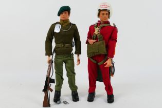 Palitoy - Action Man - Two unboxed vintage Action Man figures in Soldier and RedDevil Parachutist