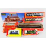 Hornby - Two boxed Hornby OO gauge steam locomotives with a small group of boxed rolling stock,