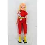 Sindy - A 1983 - 1985 Sindy Skater doll with red and silver outfit 'Z' logo,