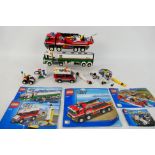 Lego - 4 x built Lego City kits, # 3180, # 3366, # 7213 and # 7235.