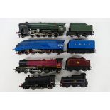 Hornby - Four unboxed OO gauge steam locomotives and tenders. Lot includes 4-6-2 Class A4 Op.No.