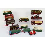 Corgi - A collection of unboxed trucks including ERF dodgem lorry in Pat Collins Fair livery,