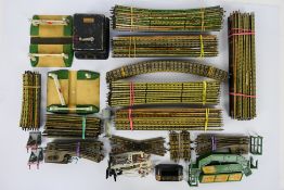 Hornby Dublo - A collection of 3 rail track sections including points and a level crossing, signals,
