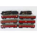 Hornby Dublo - 2 x unboxed 3 - rail steam locomotives and 6 x coaches,