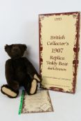 Steiff - A 1993 limited edition Steiff mohair '1907 Replica Teddy Bear' - The #406065 dark brown