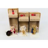 Steiff - 3 x limited edition boxed Steiff ornament teddy bears - Lot includes a #37887 Teddy Bear