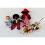 Effanbee - Fisher Price - Other - 3 x dolls and a pull a long toy, a Patsy doll marked P.M.
