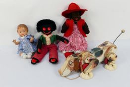 Effanbee - Fisher Price - Other - 3 x dolls and a pull a long toy, a Patsy doll marked P.M.