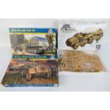 Italeri - AFV Club - Three boxed 1:35 scale plastic military vehicle model kits.